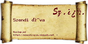 Szendi Éva névjegykártya