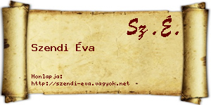 Szendi Éva névjegykártya